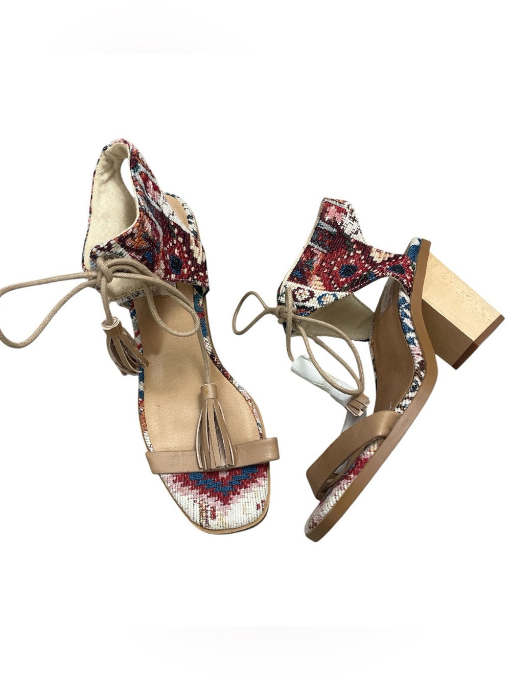 Festival Band of Gypsies Boho Patterned Block Heel Sandals